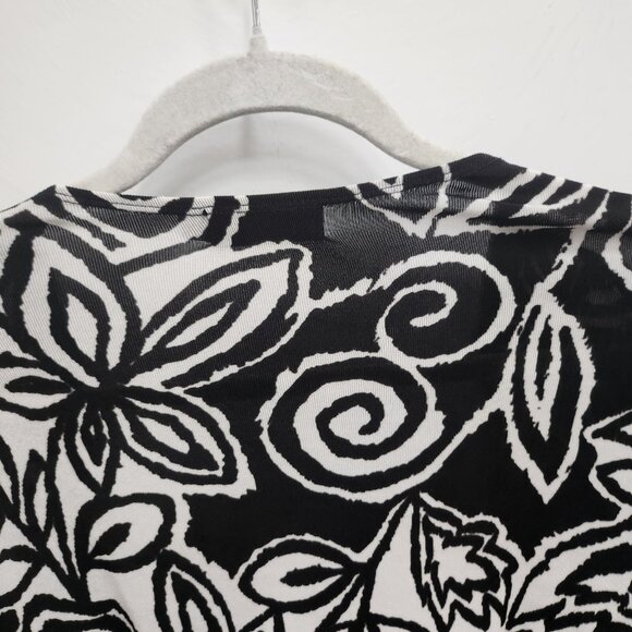 Picadilly Artsy Cardigan Womens Petite Medium Floral Slinky Open Ruffle BOHO - Picture 8 of 8